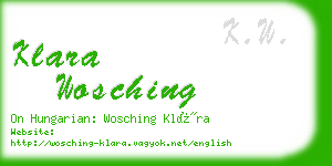 klara wosching business card